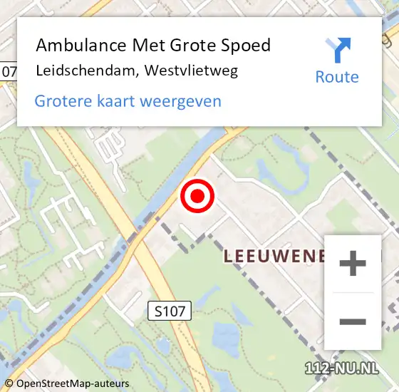 Locatie op kaart van de 112 melding: Ambulance Met Grote Spoed Naar Leidschendam, Westvlietweg op 16 december 2023 12:57