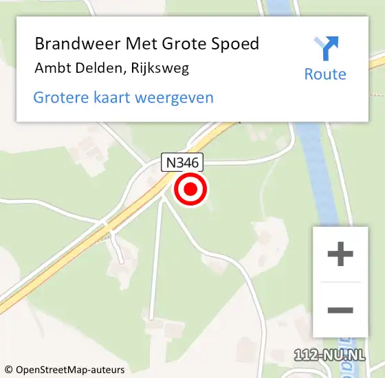 Locatie op kaart van de 112 melding: Brandweer Met Grote Spoed Naar Ambt Delden, Rijksweg op 16 december 2023 13:27