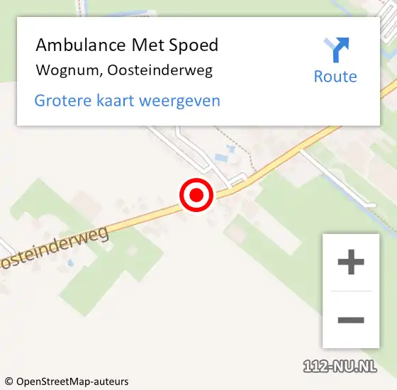 Locatie op kaart van de 112 melding: Ambulance Met Spoed Naar Wognum, Oosteinderweg op 16 december 2023 14:01