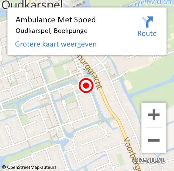 Locatie op kaart van de 112 melding: Ambulance Met Spoed Naar Oudkarspel, Beekpunge op 16 december 2023 14:06