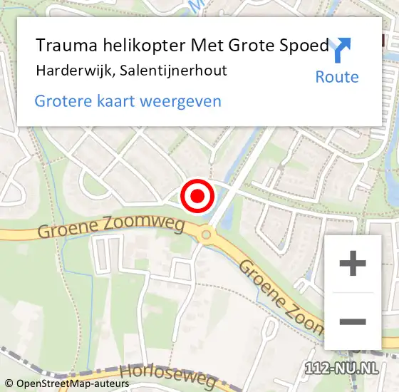 Locatie op kaart van de 112 melding: Trauma helikopter Met Grote Spoed Naar Harderwijk, Salentijnerhout op 16 december 2023 14:23