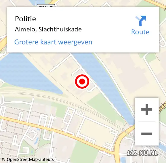 Locatie op kaart van de 112 melding: Politie Almelo, Slachthuiskade op 16 december 2023 14:23
