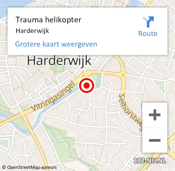 Locatie op kaart van de 112 melding: Trauma helikopter Harderwijk op 16 december 2023 14:26