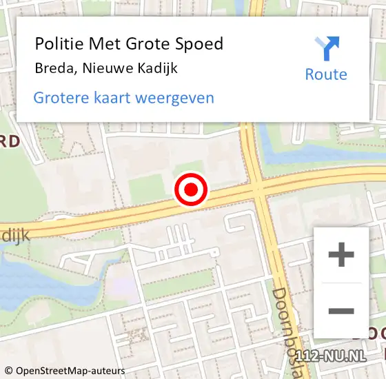 Locatie op kaart van de 112 melding: Politie Met Grote Spoed Naar Breda, Nieuwe Kadijk op 16 december 2023 15:31