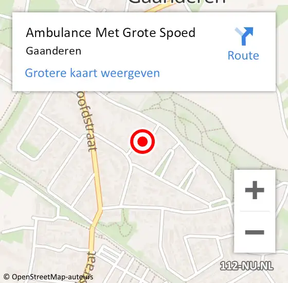 Locatie op kaart van de 112 melding: Ambulance Met Grote Spoed Naar Gaanderen op 16 december 2023 15:32