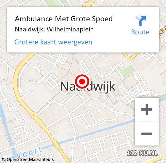 Locatie op kaart van de 112 melding: Ambulance Met Grote Spoed Naar Naaldwijk, Wilhelminaplein op 16 december 2023 15:52