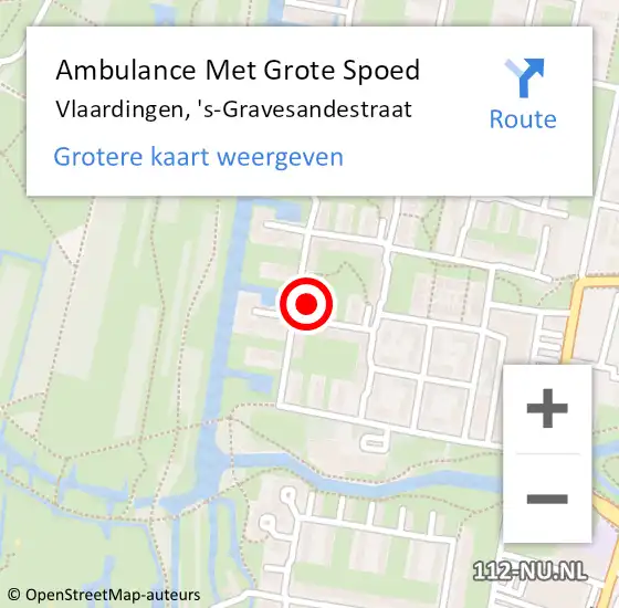 Locatie op kaart van de 112 melding: Ambulance Met Grote Spoed Naar Vlaardingen, 's-Gravesandestraat op 16 december 2023 16:23