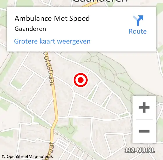 Locatie op kaart van de 112 melding: Ambulance Met Spoed Naar Gaanderen op 16 december 2023 18:13