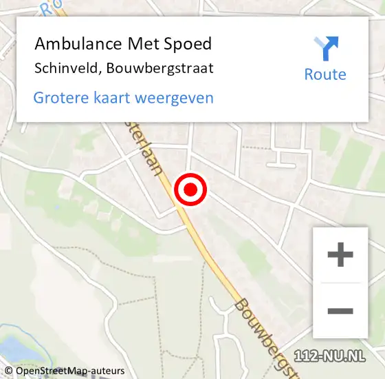 Locatie op kaart van de 112 melding: Ambulance Met Spoed Naar Schinveld, Bouwbergstraat op 18 september 2014 17:38