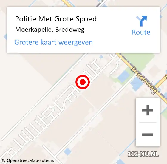 Locatie op kaart van de 112 melding: Politie Met Grote Spoed Naar Moerkapelle, Bredeweg op 16 december 2023 19:48