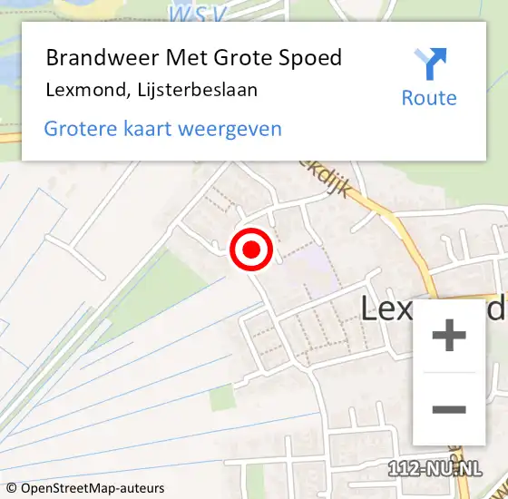 Locatie op kaart van de 112 melding: Brandweer Met Grote Spoed Naar Lexmond, Lijsterbeslaan op 16 december 2023 20:59