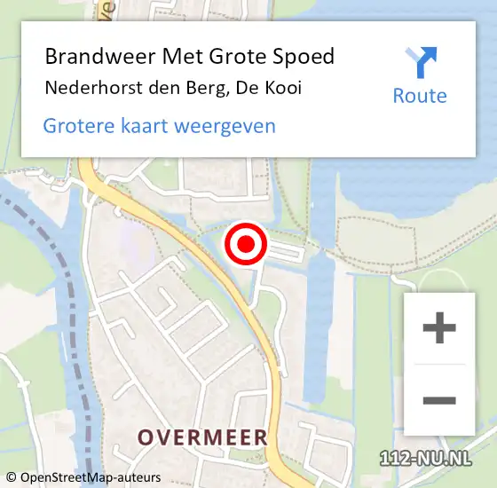 Locatie op kaart van de 112 melding: Brandweer Met Grote Spoed Naar Nederhorst den Berg, De Kooi op 16 december 2023 21:27