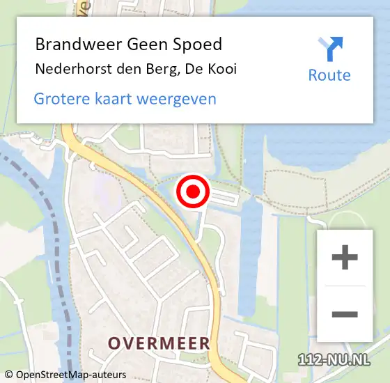 Locatie op kaart van de 112 melding: Brandweer Geen Spoed Naar Nederhorst den Berg, De Kooi op 16 december 2023 21:30