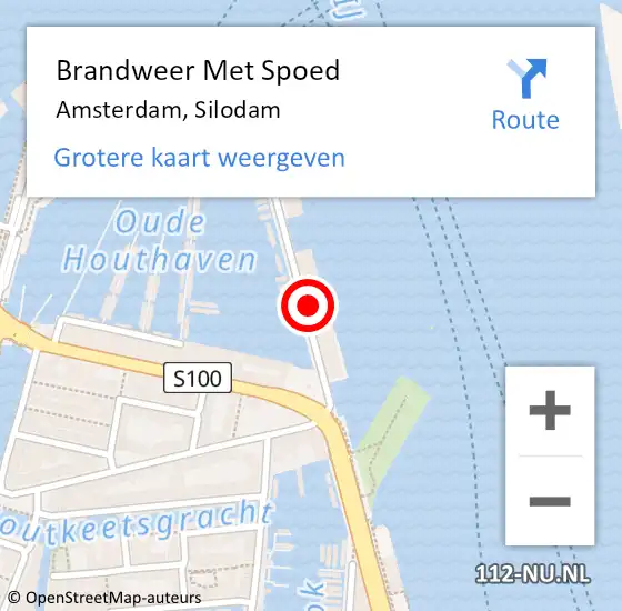 Locatie op kaart van de 112 melding: Brandweer Met Spoed Naar Amsterdam, Silodam op 17 december 2023 00:19