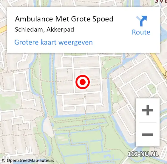 Locatie op kaart van de 112 melding: Ambulance Met Grote Spoed Naar Schiedam, Akkerpad op 17 december 2023 00:34