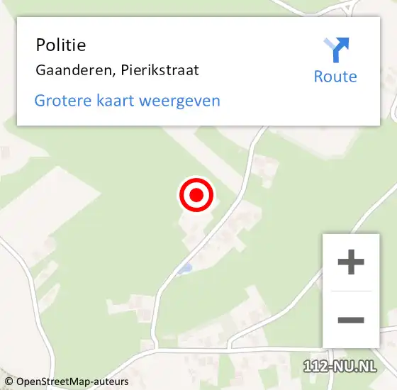 Locatie op kaart van de 112 melding: Politie Gaanderen, Pierikstraat op 17 december 2023 01:10