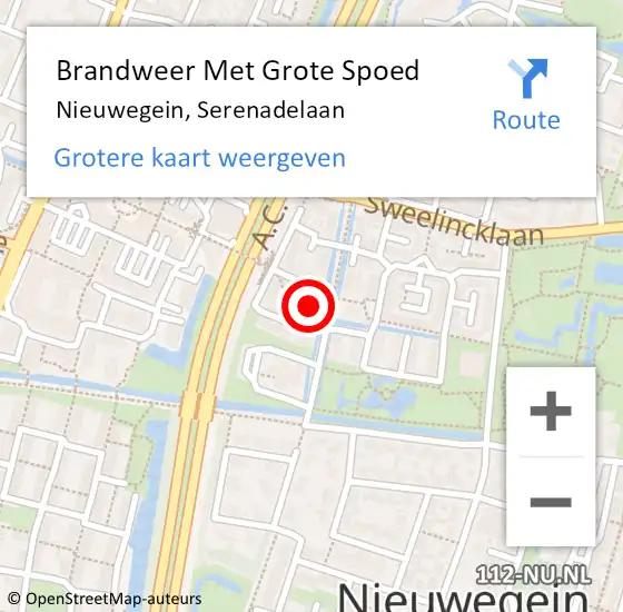 Locatie op kaart van de 112 melding: Brandweer Met Grote Spoed Naar Nieuwegein, Serenadelaan op 17 december 2023 04:01