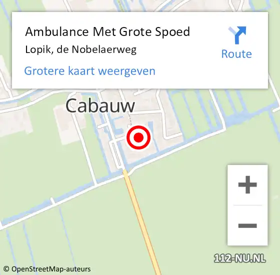 Locatie op kaart van de 112 melding: Ambulance Met Grote Spoed Naar Lopik, de Nobelaerweg op 17 december 2023 04:18