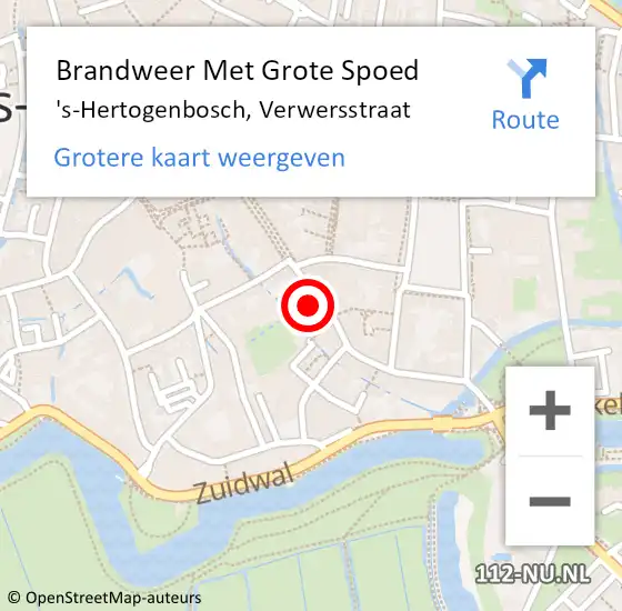 Locatie op kaart van de 112 melding: Brandweer Met Grote Spoed Naar 's-Hertogenbosch, Verwersstraat op 17 december 2023 04:33