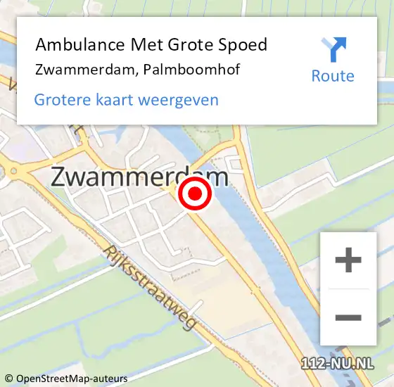 Locatie op kaart van de 112 melding: Ambulance Met Grote Spoed Naar Zwammerdam, Palmboomhof op 17 december 2023 05:44