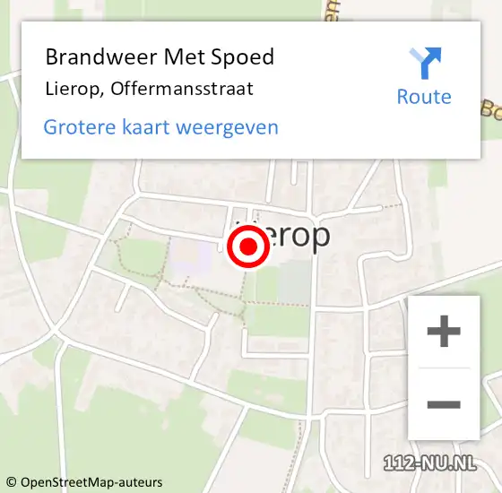 Locatie op kaart van de 112 melding: Brandweer Met Spoed Naar Lierop, Offermansstraat op 17 december 2023 08:37