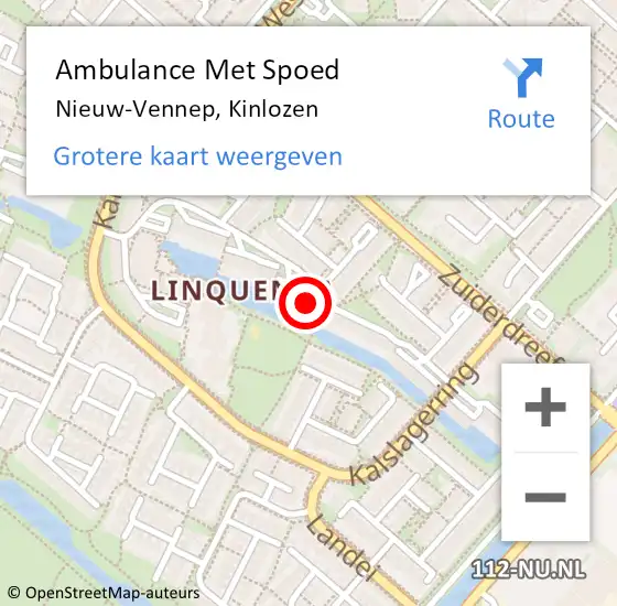 Locatie op kaart van de 112 melding: Ambulance Met Spoed Naar Nieuw-Vennep, Kinlozen op 17 december 2023 09:50