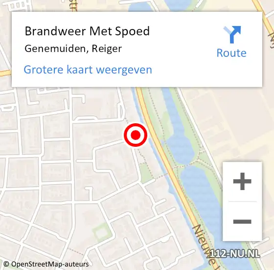 Locatie op kaart van de 112 melding: Brandweer Met Spoed Naar Genemuiden, Reiger op 17 december 2023 09:56