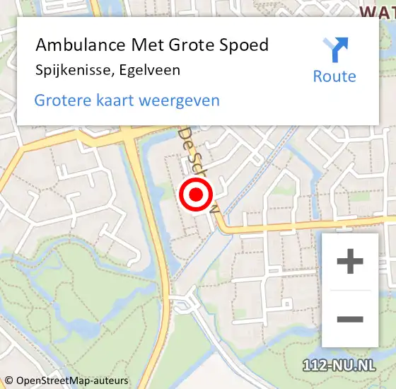 Locatie op kaart van de 112 melding: Ambulance Met Grote Spoed Naar Spijkenisse, Egelveen op 17 december 2023 10:46