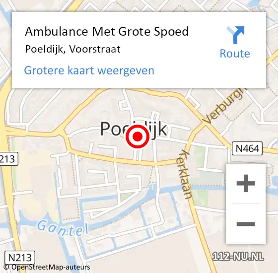 Locatie op kaart van de 112 melding: Ambulance Met Grote Spoed Naar Poeldijk, Voorstraat op 17 december 2023 12:15