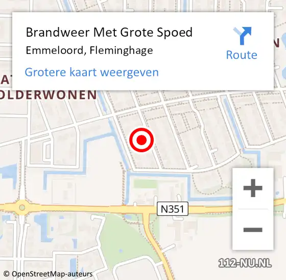 Locatie op kaart van de 112 melding: Brandweer Met Grote Spoed Naar Emmeloord, Fleminghage op 17 december 2023 12:25