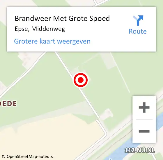 Locatie op kaart van de 112 melding: Brandweer Met Grote Spoed Naar Epse, Middenweg op 17 december 2023 12:34