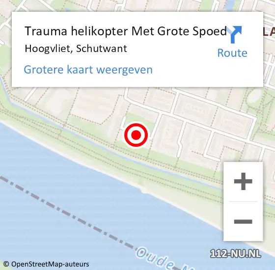 Locatie op kaart van de 112 melding: Trauma helikopter Met Grote Spoed Naar Hoogvliet, Schutwant op 17 december 2023 12:54