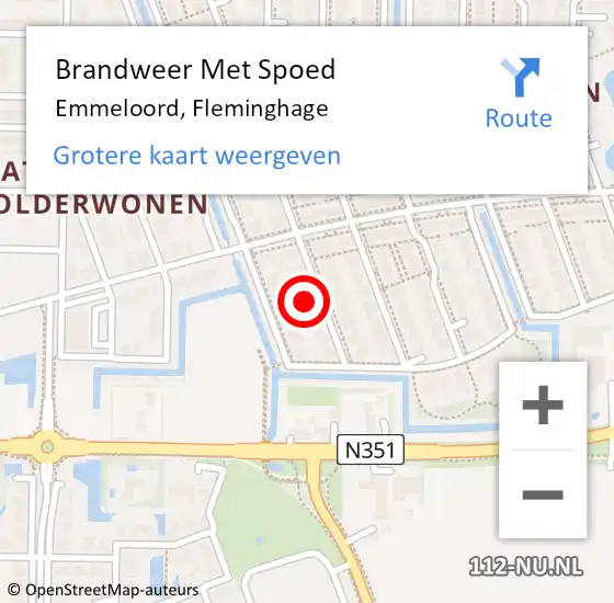 Locatie op kaart van de 112 melding: Brandweer Met Spoed Naar Emmeloord, Fleminghage op 17 december 2023 13:07