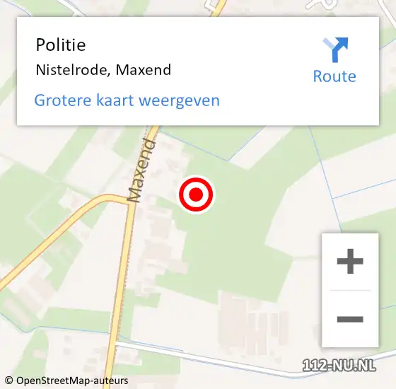 Locatie op kaart van de 112 melding: Politie Nistelrode, Maxend op 17 december 2023 13:14