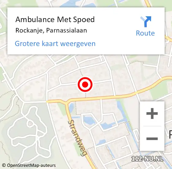 Locatie op kaart van de 112 melding: Ambulance Met Spoed Naar Rockanje, Parnassialaan op 17 december 2023 13:18