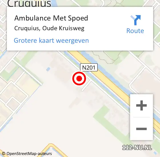Locatie op kaart van de 112 melding: Ambulance Met Spoed Naar Cruquius, Oude Kruisweg op 17 december 2023 13:27