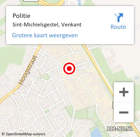 Locatie op kaart van de 112 melding: Politie Sint-Michielsgestel, Venkant op 17 december 2023 13:57