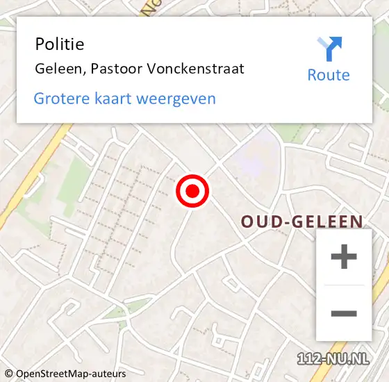 Locatie op kaart van de 112 melding: Politie Geleen, Pastoor Vonckenstraat op 17 december 2023 14:10