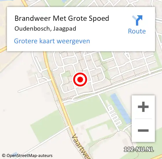 Locatie op kaart van de 112 melding: Brandweer Met Grote Spoed Naar Oudenbosch, Jaagpad op 17 december 2023 14:13