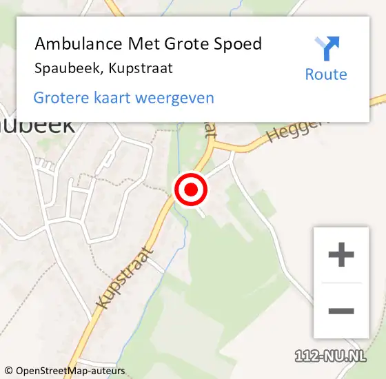 Locatie op kaart van de 112 melding: Ambulance Met Grote Spoed Naar Spaubeek, Kupstraat op 18 september 2014 19:11