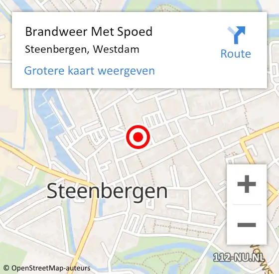 Locatie op kaart van de 112 melding: Brandweer Met Spoed Naar Steenbergen, Westdam op 17 december 2023 15:27