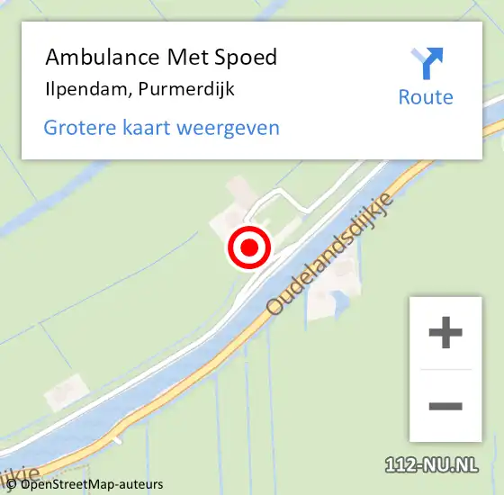 Locatie op kaart van de 112 melding: Ambulance Met Spoed Naar Ilpendam, Purmerdijk op 17 december 2023 15:29
