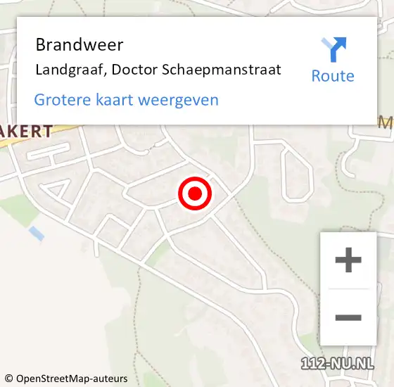 Locatie op kaart van de 112 melding: Brandweer Landgraaf, Doctor Schaepmanstraat op 18 september 2014 19:16