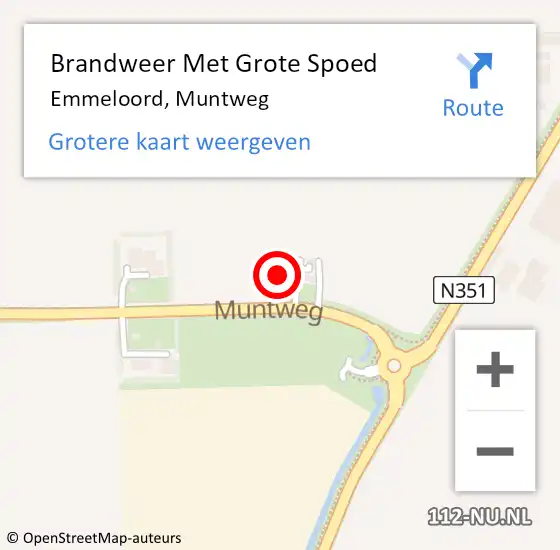 Locatie op kaart van de 112 melding: Brandweer Met Grote Spoed Naar Emmeloord, Muntweg op 17 december 2023 16:41