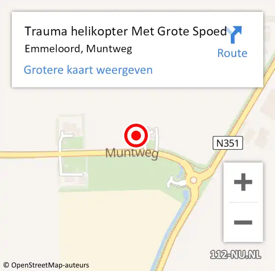 Locatie op kaart van de 112 melding: Trauma helikopter Met Grote Spoed Naar Emmeloord, Muntweg op 17 december 2023 16:51
