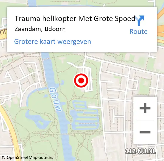 Locatie op kaart van de 112 melding: Trauma helikopter Met Grote Spoed Naar Zaandam, IJdoorn op 17 december 2023 17:18