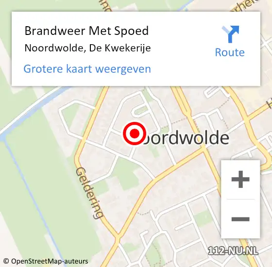 Locatie op kaart van de 112 melding: Brandweer Met Spoed Naar Noordwolde, De Kwekerije op 17 december 2023 17:25