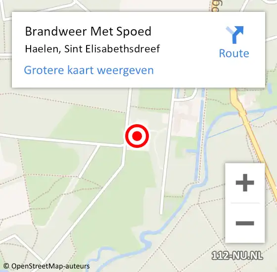 Locatie op kaart van de 112 melding: Brandweer Met Spoed Naar Haelen, Sint Elisabethsdreef op 17 december 2023 18:20