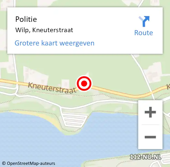 Locatie op kaart van de 112 melding: Politie Wilp, Kneuterstraat op 17 december 2023 18:43