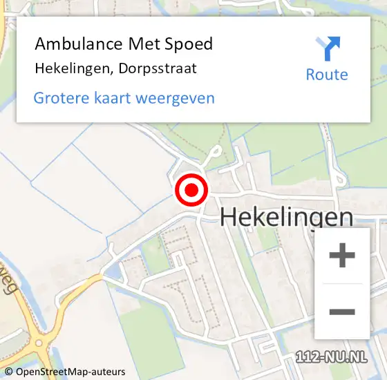 Locatie op kaart van de 112 melding: Ambulance Met Spoed Naar Hekelingen, Dorpsstraat op 17 december 2023 19:08